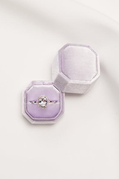 Lavender Velvet Ring Box