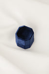 Navy Blue Velvet Ring Box